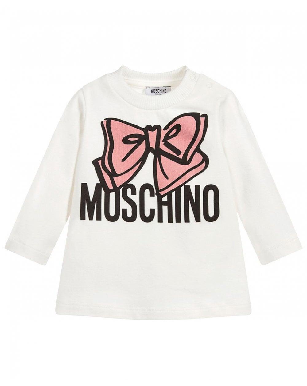 Bow Logo - Moschino Junior Bow Logo Long Sleeved T-shirt | Psyche