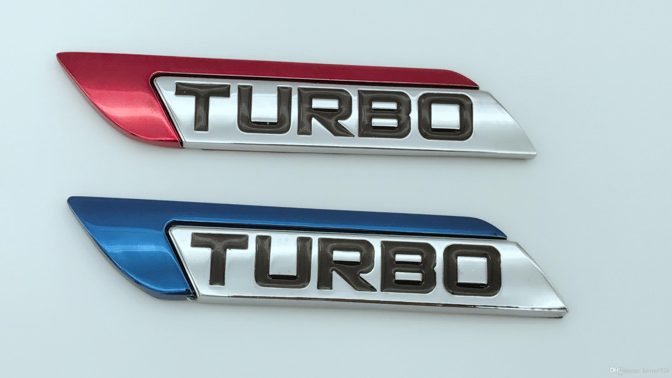 Turbo Logo - 2019 New Red/Blue Turbo Logo 3D Metal Car Auto SUV Body Fender ...