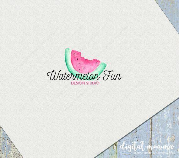 Watermelon Logo - Premade Watermelon Logo Design Watercolor Watermelon Melon | Etsy