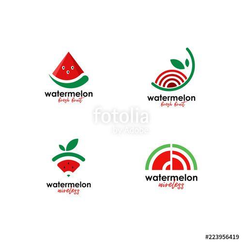 Watermelon Logo - Watermelon Logo Set Stock Image And Royalty Free Vector Files