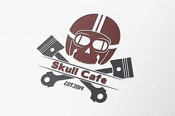 Racer Logo - Skull Cafe Racer Logo ~ Logo Templates ~ Creative Market