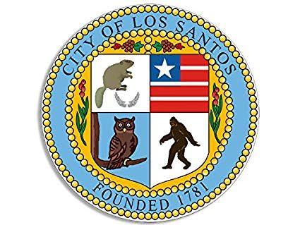 Santos Logo - American Vinyl Los Santos City Seal Sticker Decal Logo