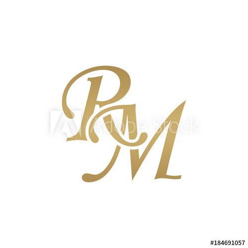 RM Logo - Initial letter RM, overlapping elegant monogram logo, luxury golden