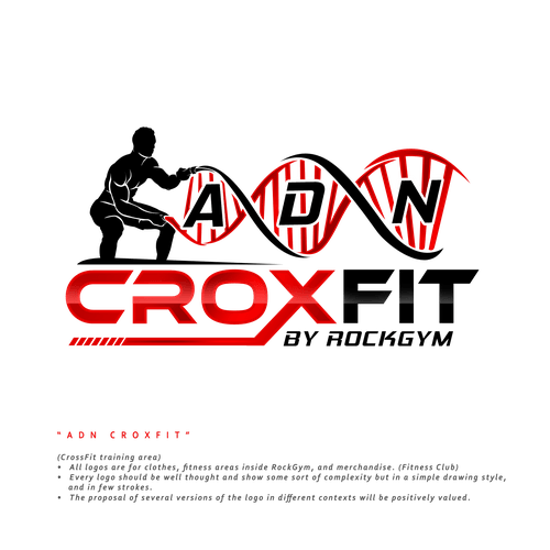 CrossFit Logo - ADN CROXFIT” by RockGym – (CrossFit training area) (ADN Means DNA in ...