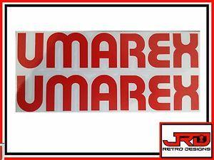 Umarex Logo - 2 x Umarex Vinyl Logo Stickers in Red | eBay