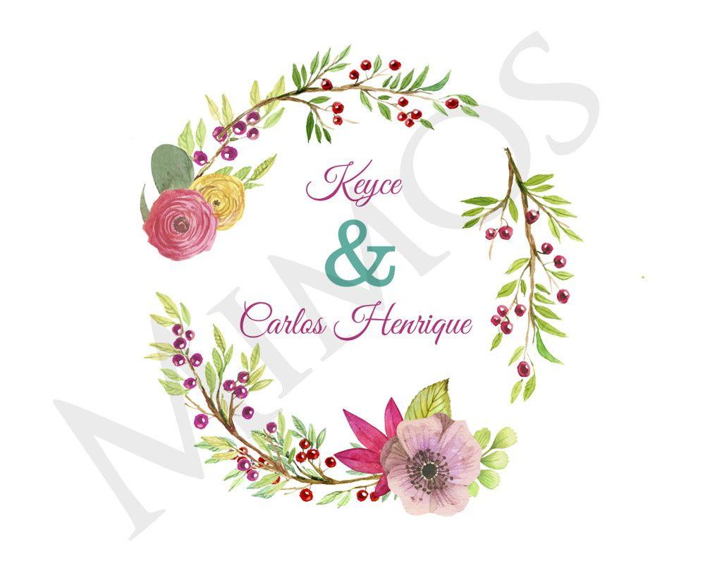Flores Logo - Monograma de casamento de Flores no Elo7. Reino dos Mimos (74E395)