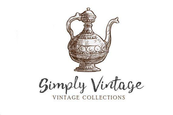 Vase Logo - Vase Logo / Antiques Logo / Vintage Logo / Tea Pot Logo / | Etsy