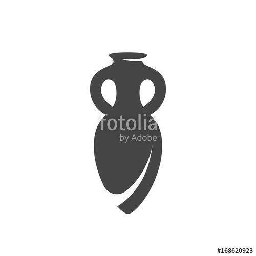 Vase Logo - Greece vase icon. Vector logo on white background