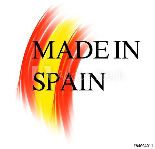 Spanish Logo - Made in spain with text and spanish colors this stock