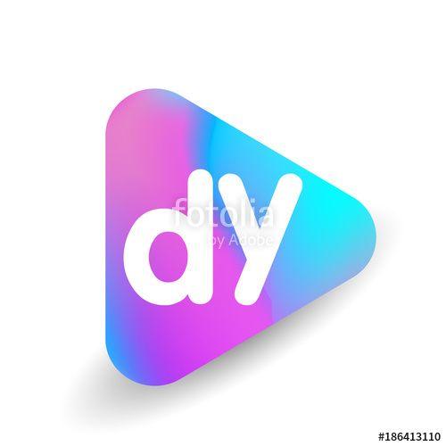 Dy Logo - Letter DY logo in triangle shape and colorful background, letter