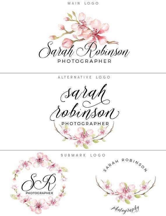 Blossom Logo - Blossom logo design and watermark, Cherry blossom logo, Photographer ...
