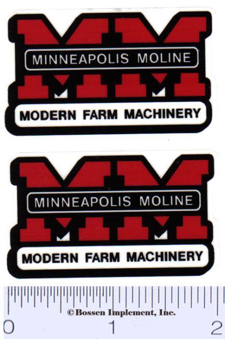 Moline Logo - Decal MM Minneapolis Moline Logo (Red, black on clear) Pair