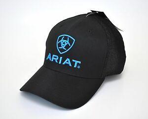 Half.ebay.com Logo - Ariat FlexFit Half Mesh Back Logo Black Baseball Cap Hat