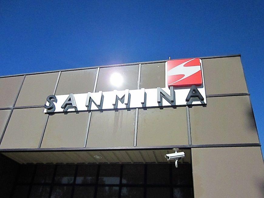 Sanmina Logo - Custom Building Letters - Sanmina - Signs Unlimited