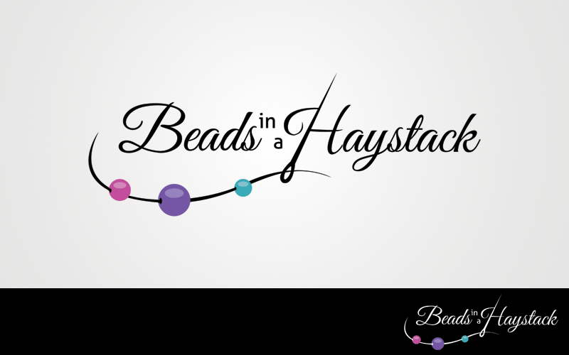 Bead Logo - Playful, Feminine, Store Logo Design for Beads in a Haystack