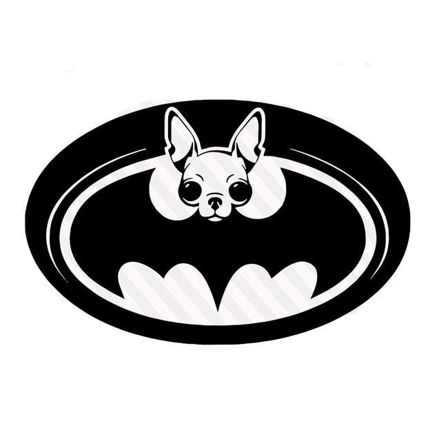 Chihuahua Logo - Wholesale 10pcs Lot 20pcs Lot Chihuahua Batman Logo Dog Die Cut Car