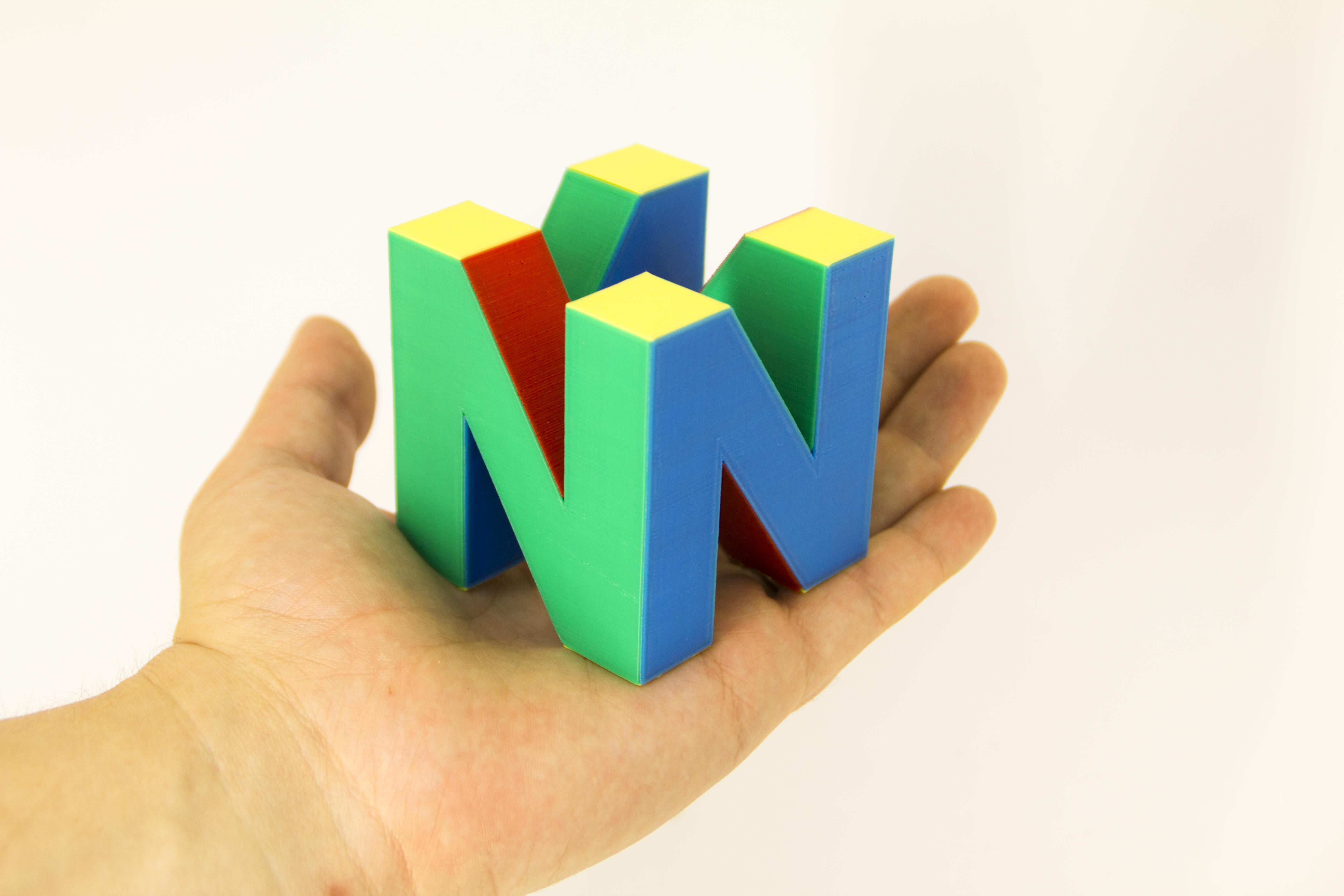 N64 Logo - I designed and 3D printed this n64 logo using an MMU