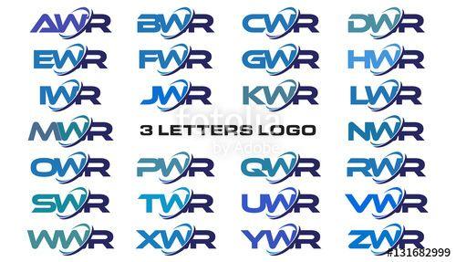 DWR Logo - letters modern generic swoosh logo AWR, BWR, CWR, DWR, EWR, FWR