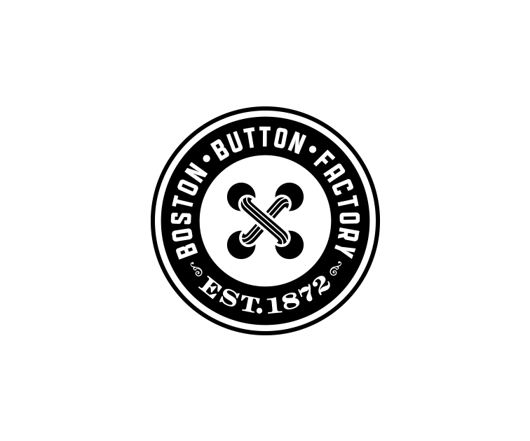 1872 Logo - Boston Button Factory Logo. Face First Creative