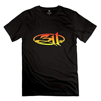311 Logo - Hazel Ursula Men's 311 Logo T-Shirt- Black: Amazon.co.uk: Clothing