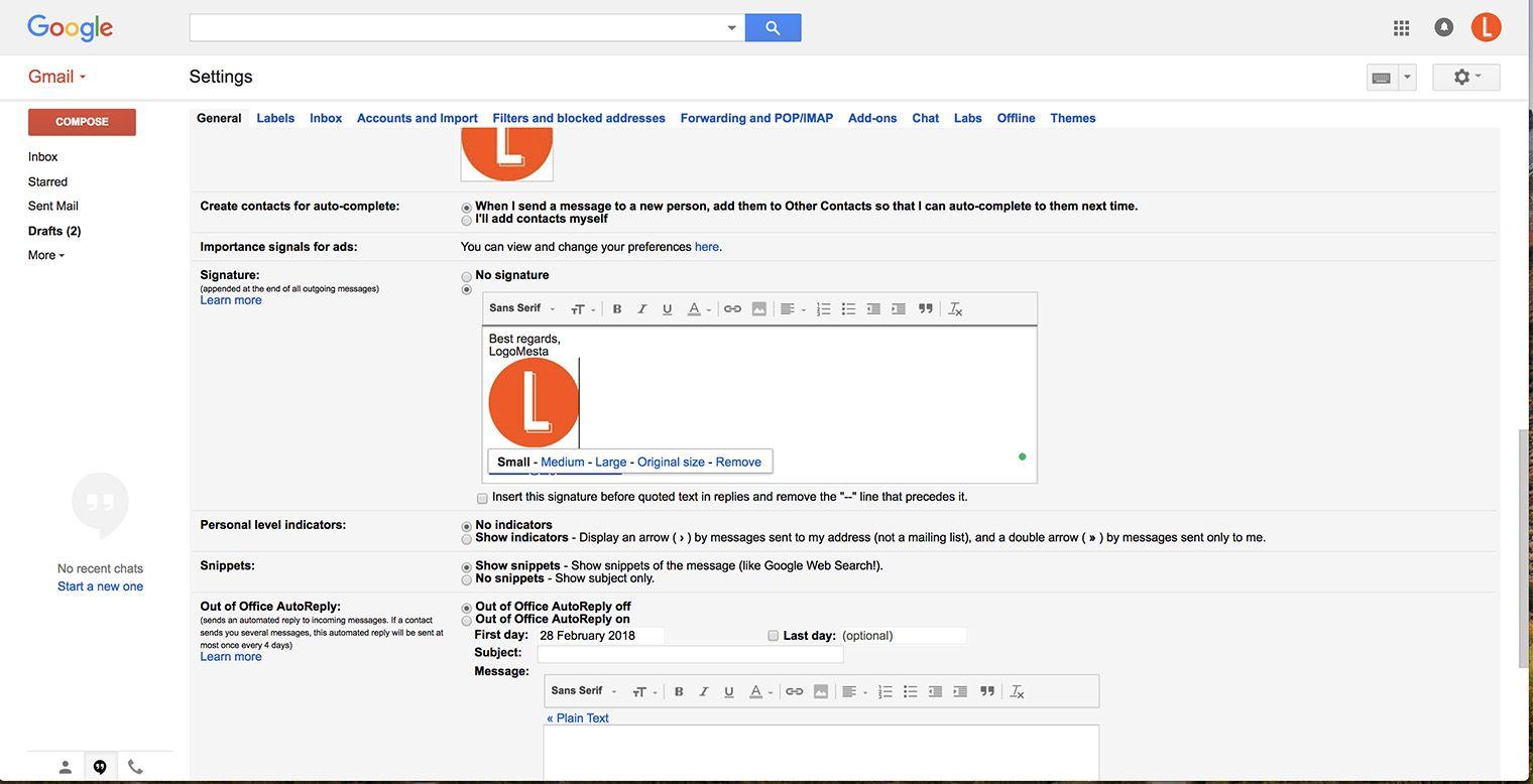 Gmail Signature Logo - How to add logo to gmail signature 2018 | LogoMesta