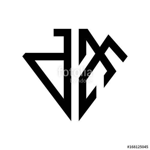D-X Logo - initial letters logo dx black monogram diamond pentagon shape