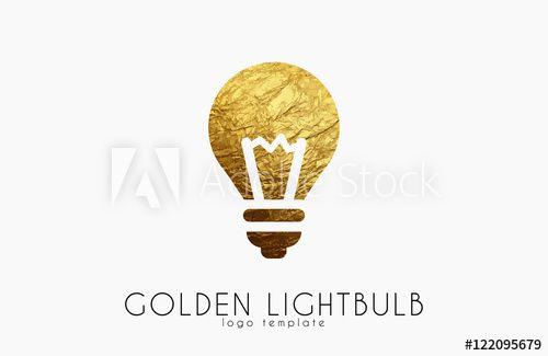 Lightbulb Logo - Lightbulb logo template. Lightbulb icon. Golden lightbulb logo ...