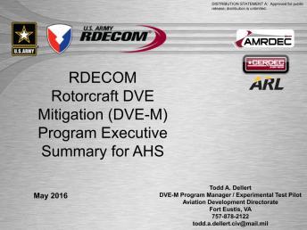 RDECOM Logo - RDECOM Rotorcraft DVE Mitigation (DVE-M) Program - Vertical Flight ...