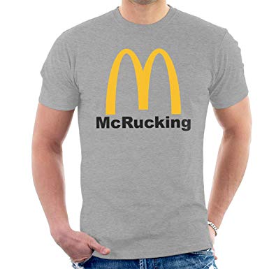 Arches Logo - McRucking McDonalds Golden Arches Logo Men's T-Shirt: Amazon.co.uk ...