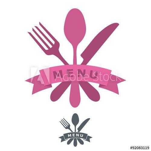 Silverware Logo - Simple menu or restaurant logo or icon with vector cutlery items ...