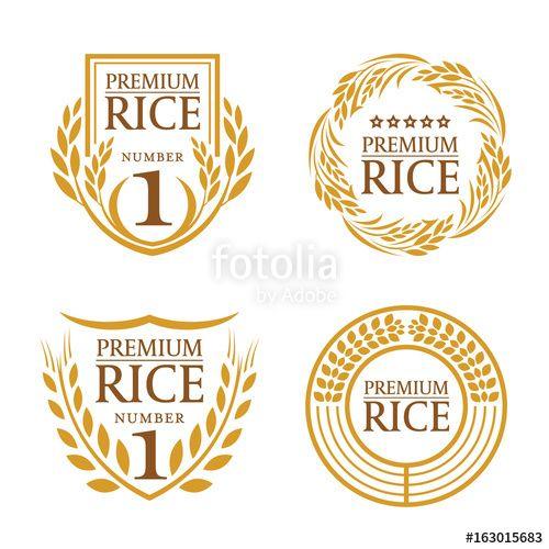 Rice Logo - Orange brown paddy rice organic natural product banner logo vector ...