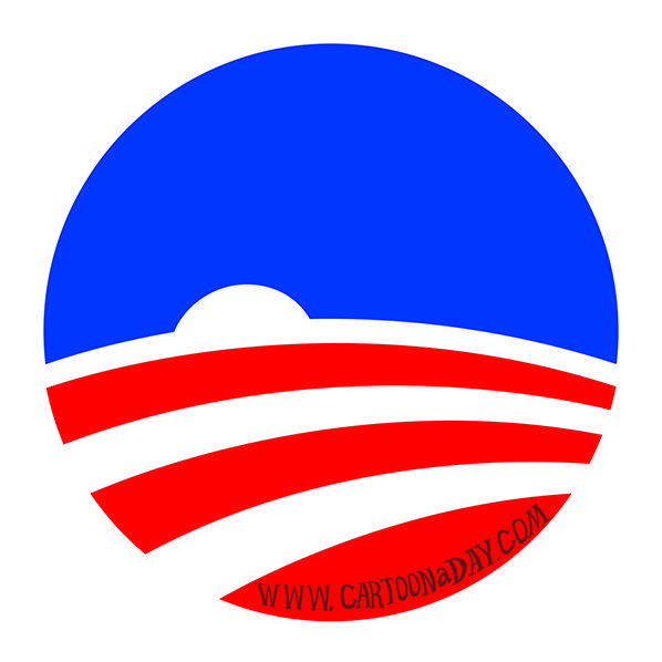 Obama Logo - Obama Logo Setting Sun ❤ Cartoon