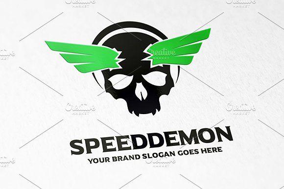 Sc1 Logo - Speed Demon Skull Logo ~ Logo Templates ~ Creative Market