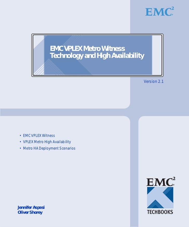 Vplex Logo - TechBook: EMC VPLEX Metro Witness Technology and High Availability