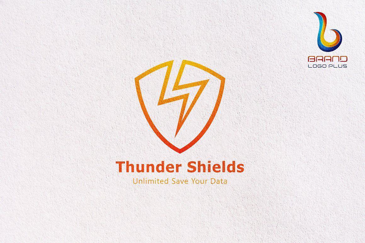 Shields Logo - Thunder Shields Logo Design Template Logo Templates Creative Market