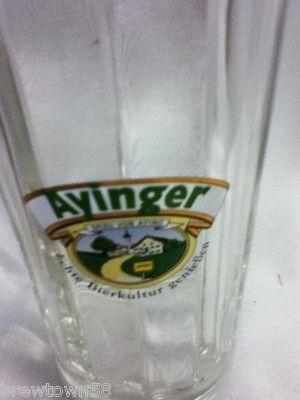 Ayinger Logo - JL5 AYINGER BEER GLASS BRAU .4L MUG BIER BAR GLASSWARE GERMANY LOGO