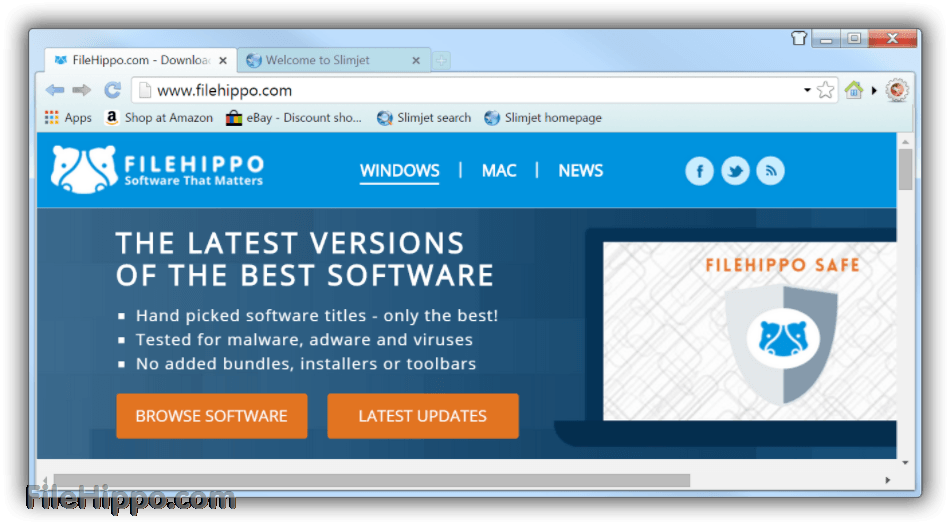 FileHippo Logo - Download Slimjet 21.0.8.0 - FileHippo.com