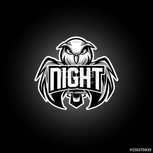 Night Logo - Logo Owl Night Team Warriors Grey version Stock image and royalty