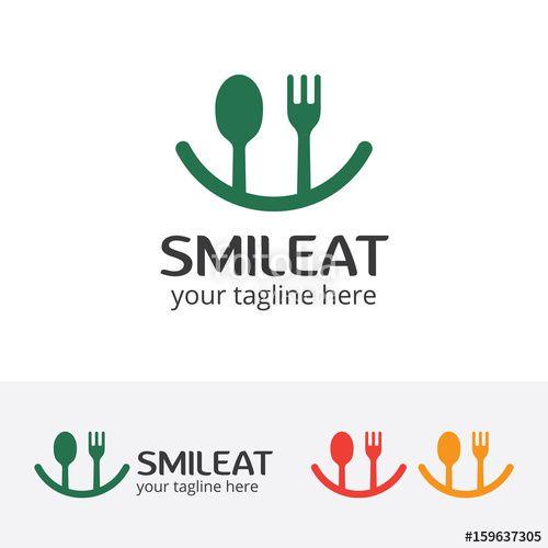 Eating Logo - Smile eat logo, happy food, restaurant, vector logo template.