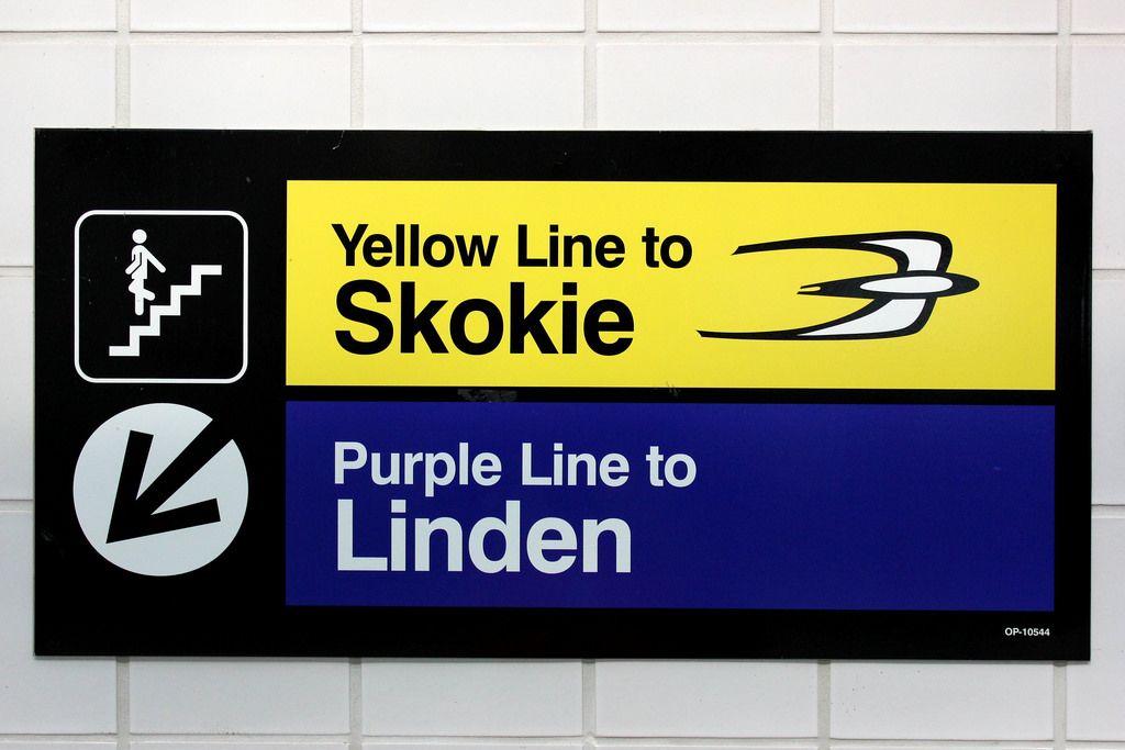 Skokie Logo - CTA Skokie Swift 50th Anniversary. A sign at Howard points