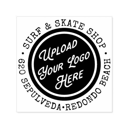 Zazzle.com Logo - Your Business Logo Address Round Self Inking Stamp