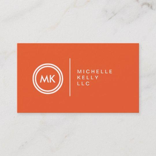 Zazzle.com Logo - YOUR INITIALS LOGO on ORANGE No. 2 Business Card | Zazzle.com