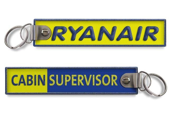 Ryanair Logo - Ryanair Cabin Supervisor Keychain Custom Logo Embroidery Fabric ...