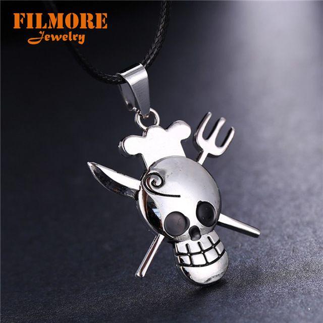 Sanji Logo - 2018 Vintage Anime One Piece Sanji Skeleton Logo Pendant & Necklace ...