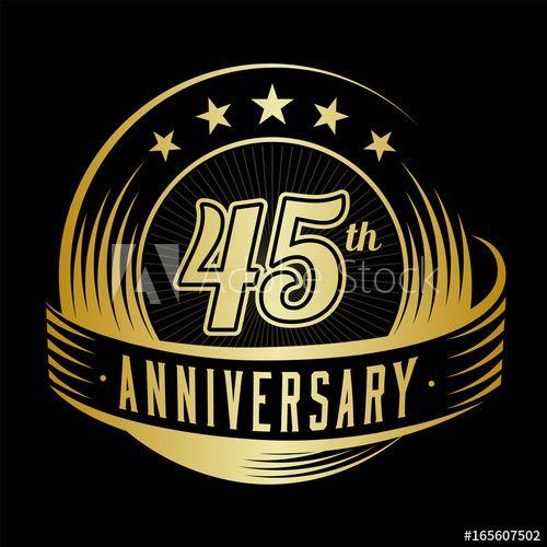 45th Logo - years anniversary design template. Vector and illustration. 45th