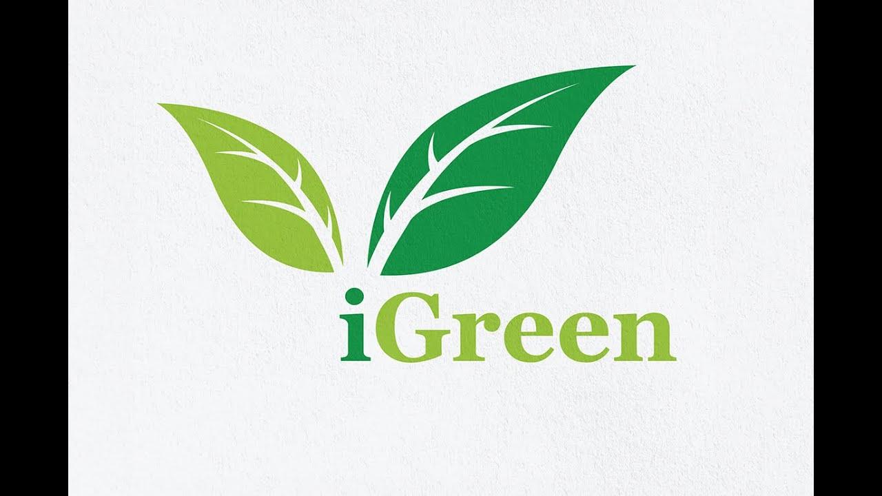 Green I Logo - Adobe illustrator CC - Logo Design Tutorial How to Make a Leaf Logo ...