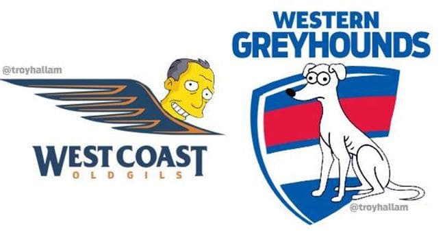 AFL Logo - AFL logos Simpsons: Twitter user creates hilarious footy logos | Herald ...