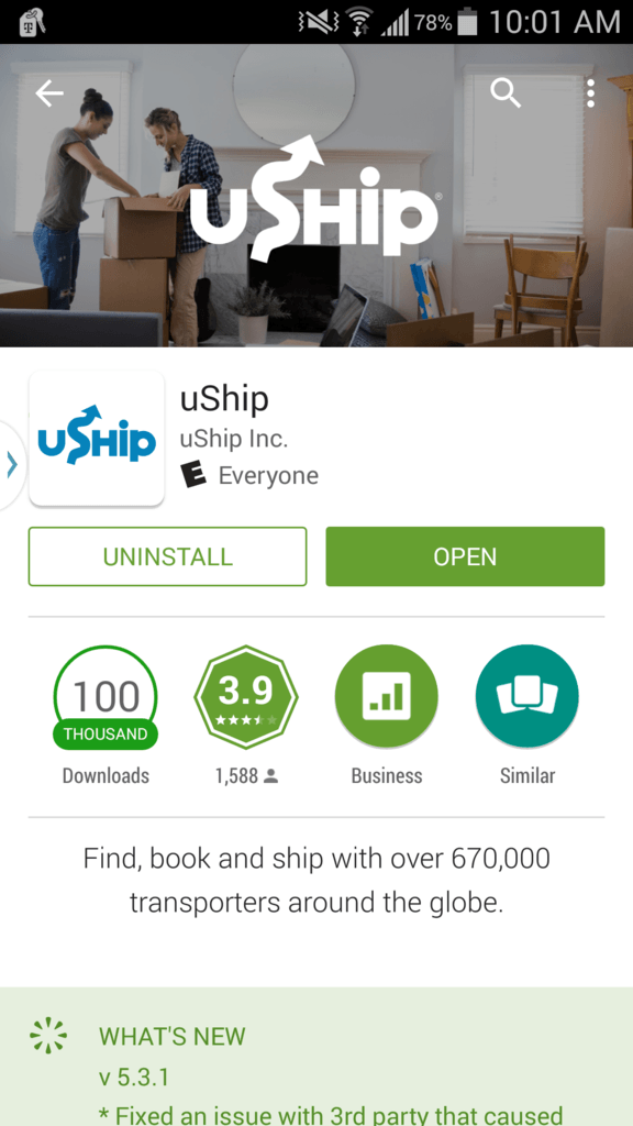 uShip Logo - Downloading the Android App – Help Center