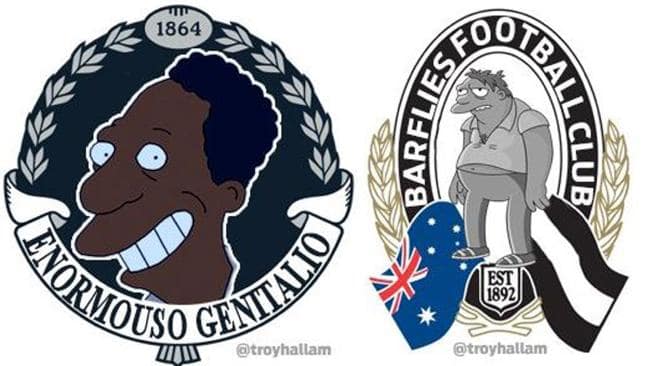 AFL Logo - AFL logos Simpsons: Twitter user creates hilarious footy logos. Herald