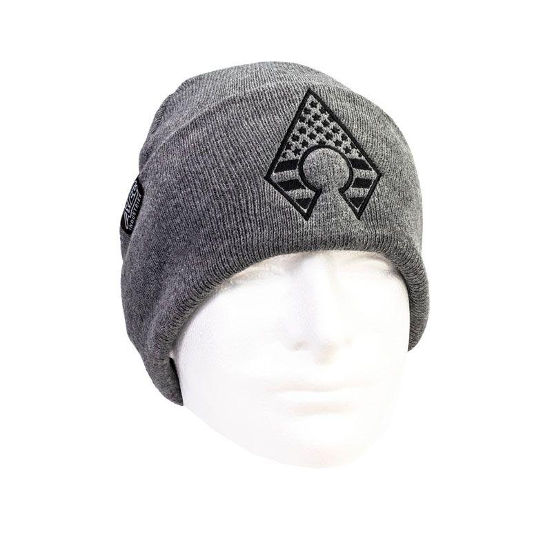 Beanie Logo - Grey Beanie with A-blade Flag Logo